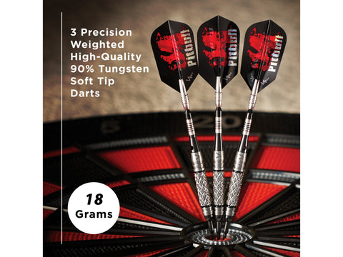 Image of Viper Pitbull 90% Tungsten Soft Tip Darts Diamond Cut and Shark Fin Barrel 18 Grams - HomeFitPlay
