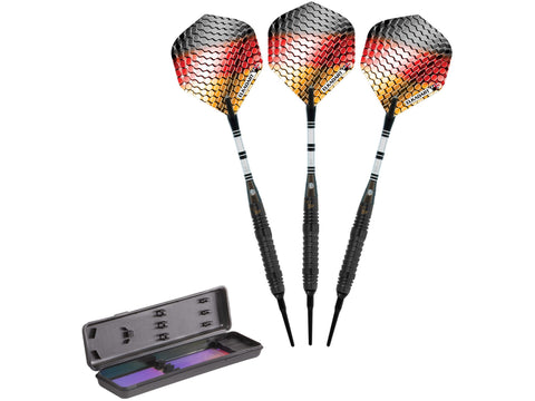 Image of Elkadart Titanium 90% Tungsten Soft Tip Darts Black Titanium Coating Shark Fin Barrel - HomeFitPlay