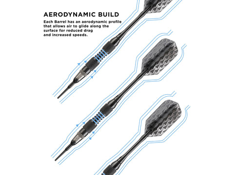 Image of Viper Bobcat Adjustable Soft Tip Darts Blue Rings 16-18 Grams - HomeFitPlay
