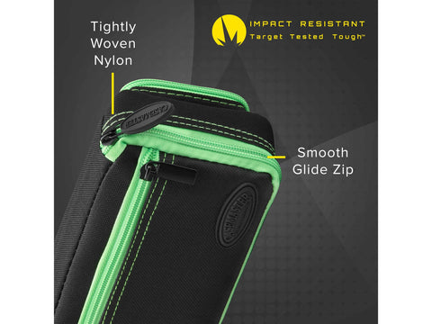 Image of Casemaster Plazma Plus Dart Case Black with Green Zipper and Phone Pocket - HomeFitPlay