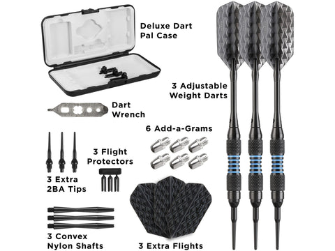 Image of Viper Bobcat Adjustable Soft Tip Darts Blue Rings 16-18 Grams - HomeFitPlay
