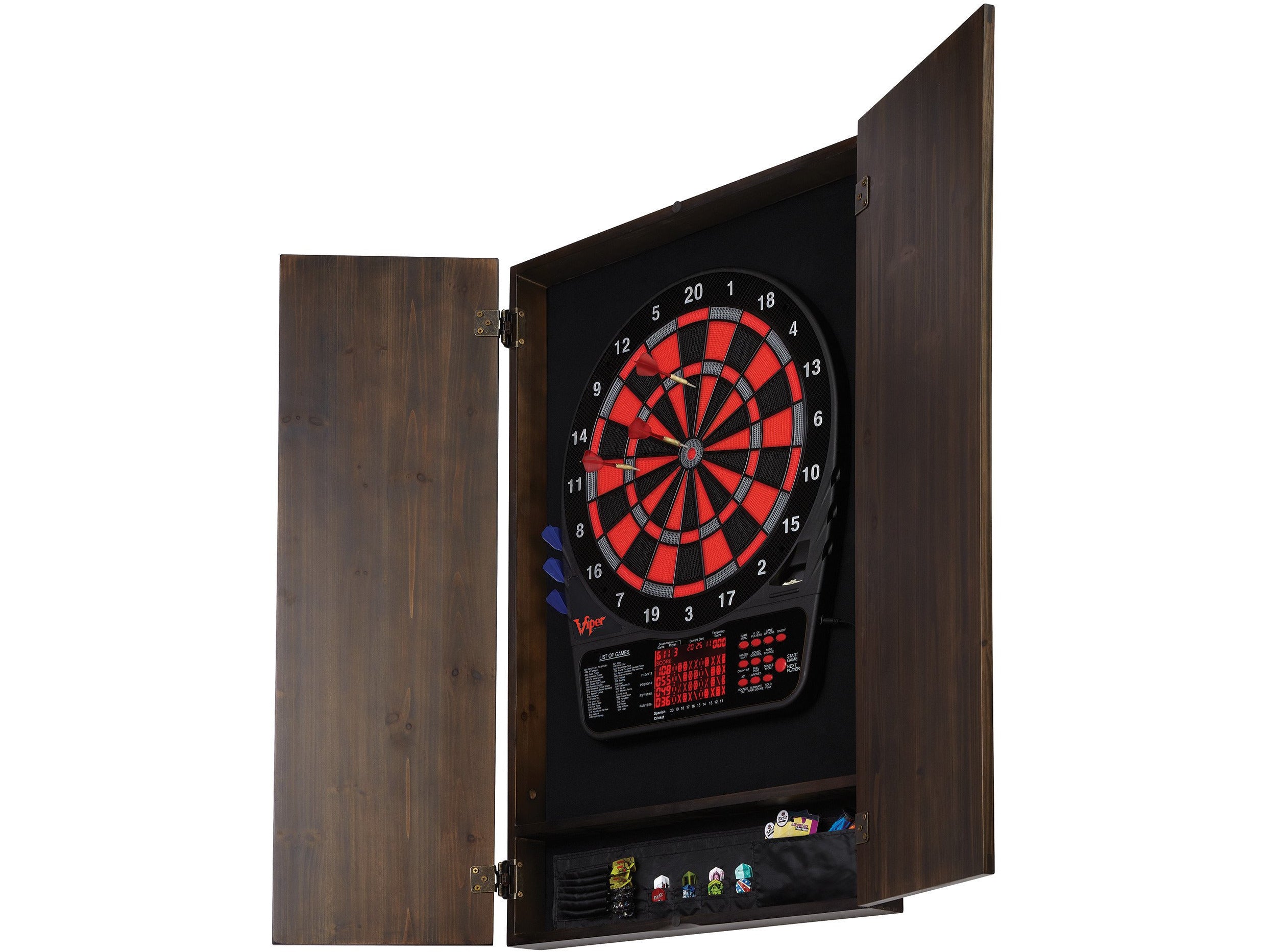 Viper Metropolitan Espresso Soft Tip Dartboard Cabinet - HomeFitPlay