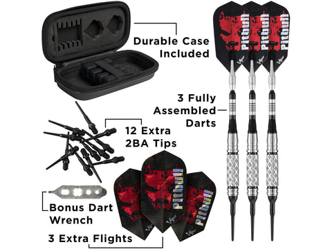 Image of Viper Pitbull 90% Tungsten Soft Tip Darts Diamond Cut and Shark Fin Barrel 18 Grams - HomeFitPlay