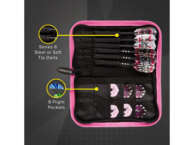 Casemaster Deluxe Pink Nylon Dart Case - HomeFitPlay