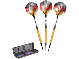 Elkadart Titanium 90% Tungsten Soft Tip Darts Gold Titanium Coating Ringed Barrel 18 Grams - HomeFitPlay