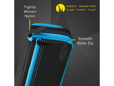 Image of Casemaster Plazma Plus Dart Case Black with Blue Zipper and Phone Pocket - HomeFitPlay