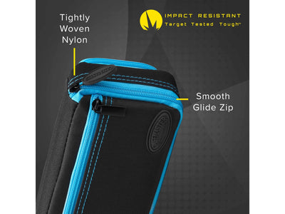 Casemaster Plazma Plus Dart Case Black with Blue Zipper and Phone Pocket - HomeFitPlay