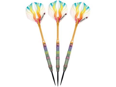 Image of Elkadart Rainbow 90% Tungsten Steel Tip Darts Multi Color Titanium Coating - HomeFitPlay