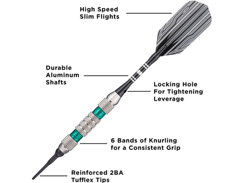 Image of Viper Wind Runner Green Soft Tip Darts 18 Grams - HomeFitPlay