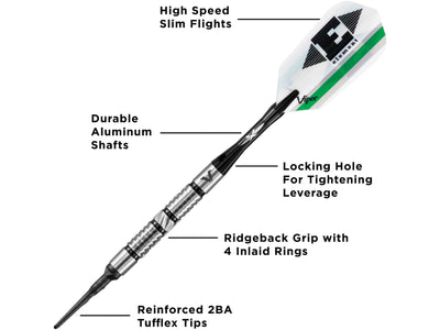 Viper Element 90% Tungsten Soft Tip Darts Shark Kin Barrel 18 Grams - HomeFitPlay