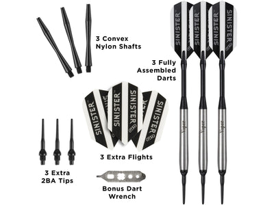 Viper Sinister 95% Tungsten Soft Tip Darts Smooth Barrel 16 Grams - HomeFitPlay