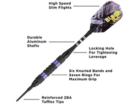 Viper Black Ice Purple Soft Tip Darts 