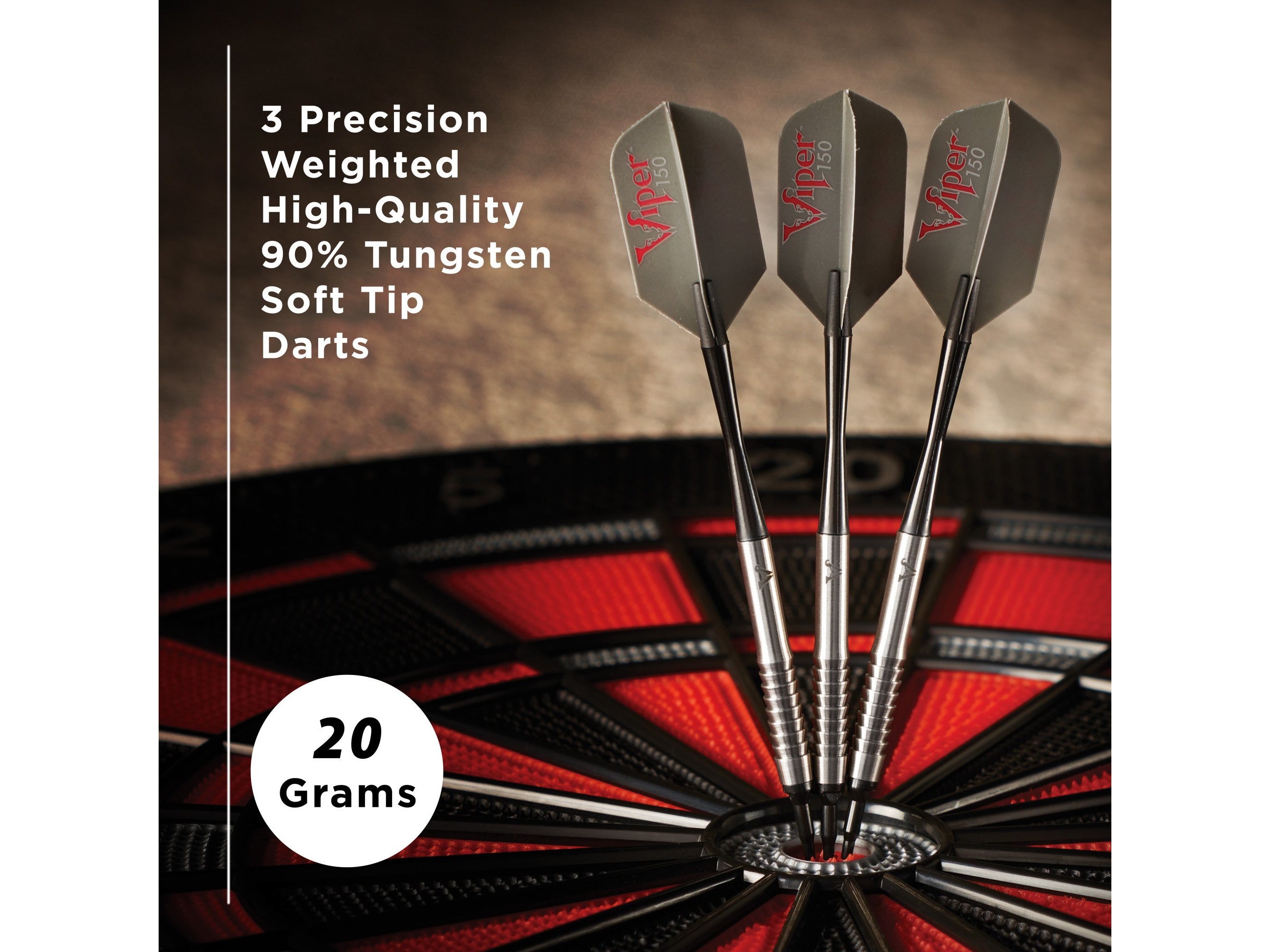 Viper V-Factor 90% Tungsten Soft Tip Darts Shark Fin Barrel 20 Grams - HomeFitPlay
