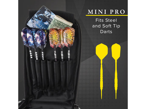 Image of Casemaster Mini Pro Black Leather Dart Case - HomeFitPlay