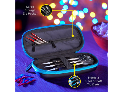 Image of Casemaster Warden Dart Case with Blue Zipper - HomeFitPlay