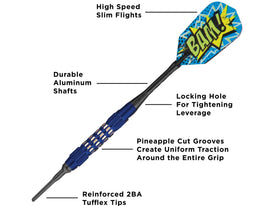 Viper Comix BAM! Soft Tip Darts Blue 18 Grams 
