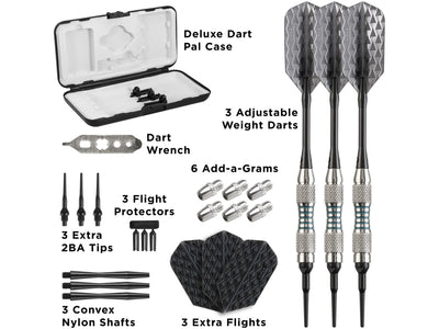 Viper Bobcat Adjustable Soft Tip Darts Green Rings 16-19 Grams - HomeFitPlay