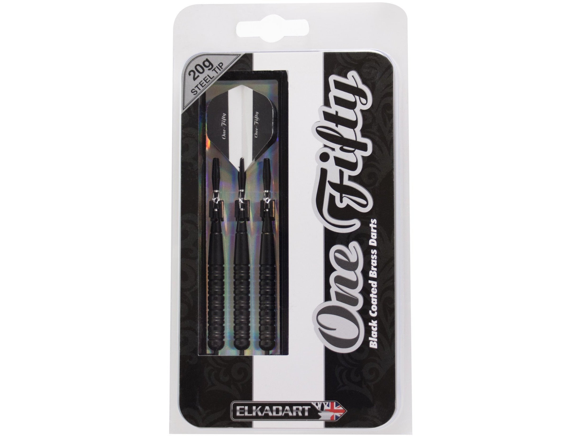 Elkadart Black 150 Jet Black Steel Tip Darts - HomeFitPlay