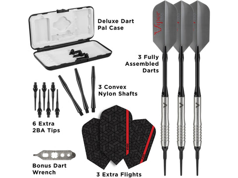 Image of Viper V-Factor 90% Tungsten Soft Tip Darts Shark Fin Barrel 20 Grams - HomeFitPlay