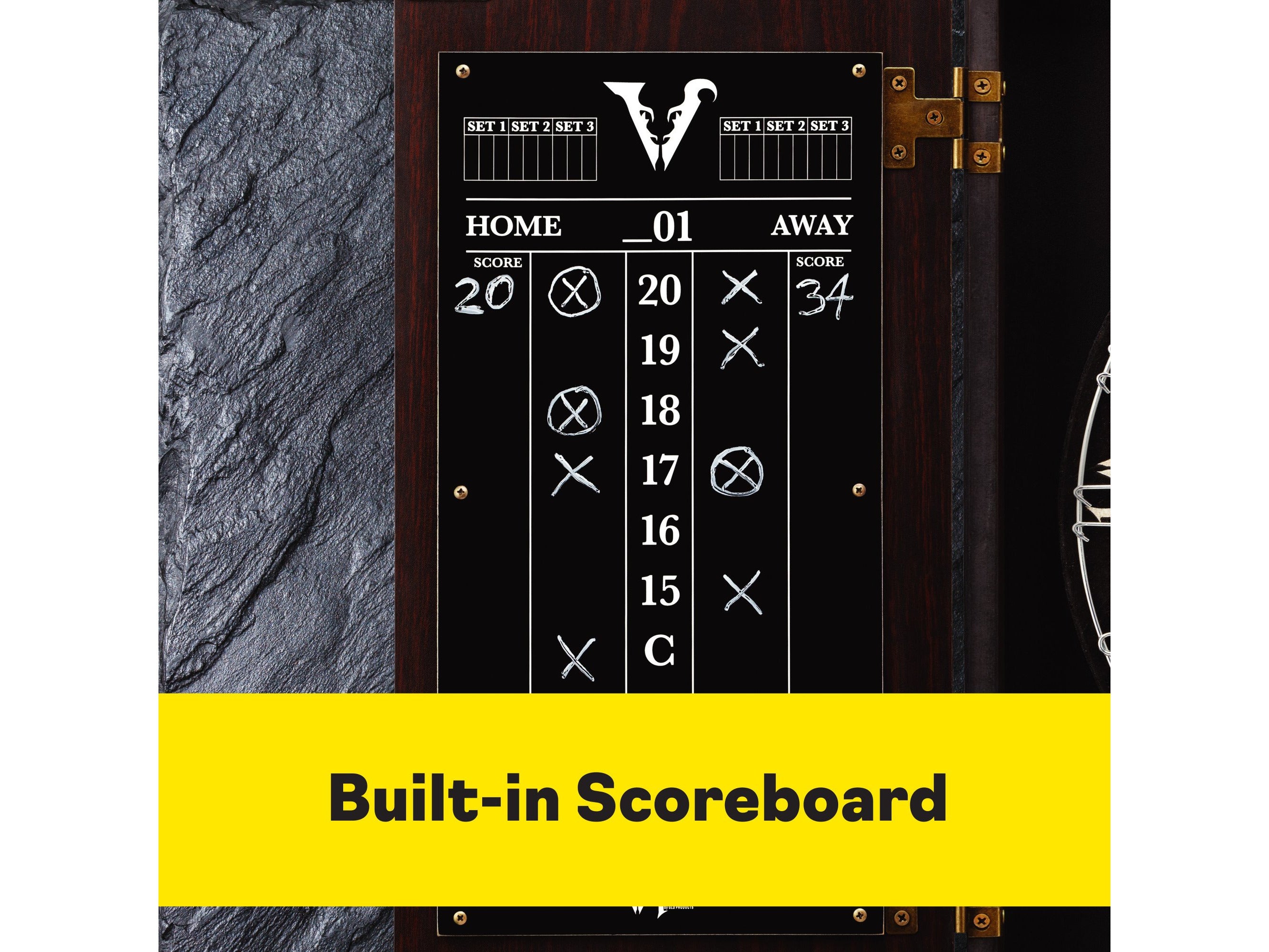 Viper Vault Deluxe Dartboard Cabinet with Pro Score - HomeFitPlay