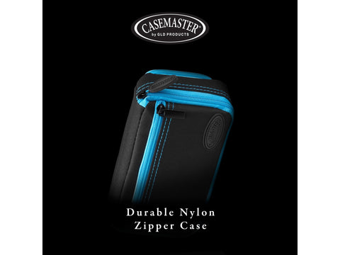 Image of Casemaster Plazma Plus Dart Case Black with Blue Zipper and Phone Pocket - HomeFitPlay