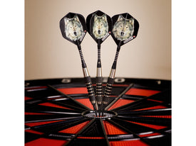 Elkadart Lone Wolf Soft Tip Darts Silver With Black Knurling 