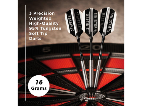 Image of Viper Sinister 95% Tungsten Soft Tip Darts Smooth Barrel 16 Grams - HomeFitPlay