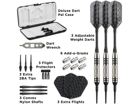 Image of Viper Bobcat Adjustable Soft Tip Darts Black Rings 16-19 Grams - HomeFitPlay