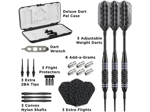 Image of Viper Bobcat Adjustable Soft Tip Darts Purple Rings 16-18 Grams - HomeFitPlay