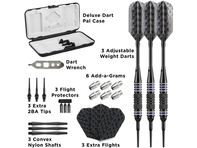 Viper Bobcat Adjustable Soft Tip Darts Purple Rings 16-19 Grams - HomeFitPlay