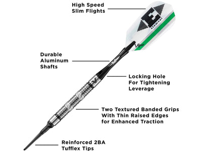 Viper Element 90% Tungsten Soft Tip Darts Grooved Barrel 18 Grams - HomeFitPlay
