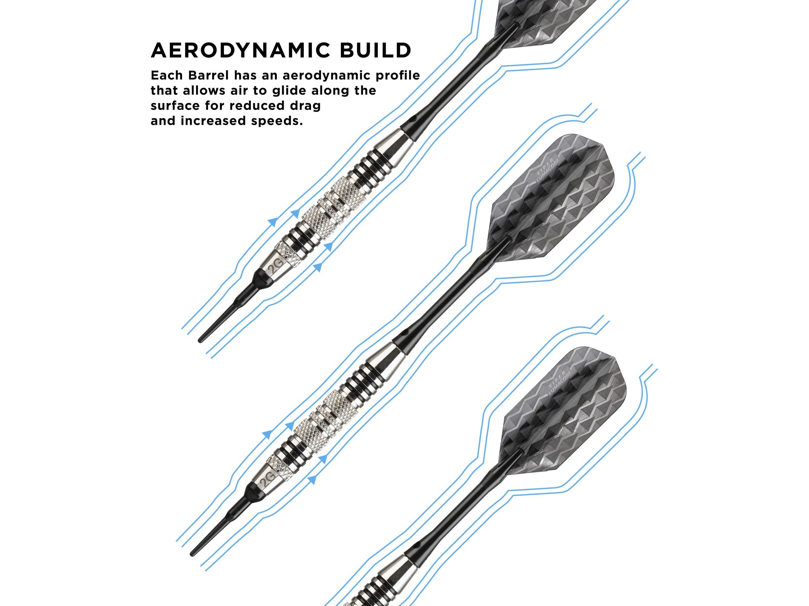 Viper Bobcat Adjustable Soft Tip Darts Black Rings 16-19 Grams - HomeFitPlay