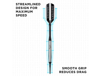 Viper Sinister 95% Tungsten Soft Tip Darts Smooth Barrel 16 Grams - HomeFitPlay