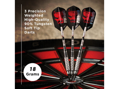 Viper Pitbull 90% Tungsten Soft Tip Darts Diamond Cut Barrel 18 Grams - HomeFitPlay