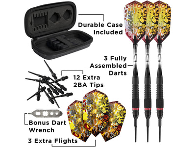 Viper Jaguar 80% Tungsten Soft Tip Darts 1 Small Knurled Ring 18 Grams - HomeFitPlay