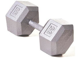 Hex Dumbbell w/ Straight Handle 95 lb - HomeFitPlay