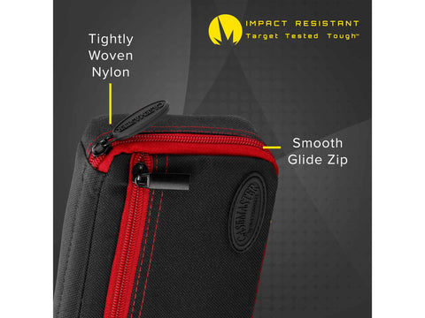 Image of Casemaster Plazma Dart Case Black with Red Zipper - HomeFitPlay
