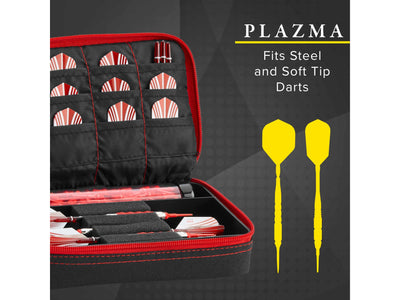 Casemaster Plazma Dart Case Black with Red Zipper - HomeFitPlay