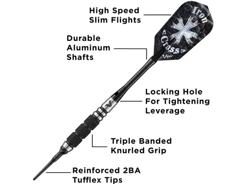 Image of Viper Desperado 80% Tungsten Iron Cross Soft Tip Darts 3 Knurled Rings 18 Grams - HomeFitPlay