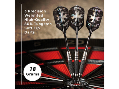 Viper Desperado 80% Tungsten Iron Cross Soft Tip Darts 3 Knurled Rings 18 Grams - HomeFitPlay