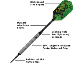 Viper Sidewinder 80% Tungsten Soft Tip Darts Ringed Barrel 18 Grams 