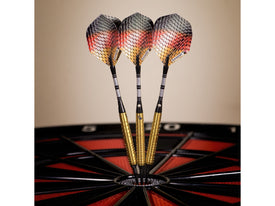 Elkadart Titanium 90% Tungsten Soft Tip Darts Gold Titanium Coating Ringed Barrel 18 Grams 