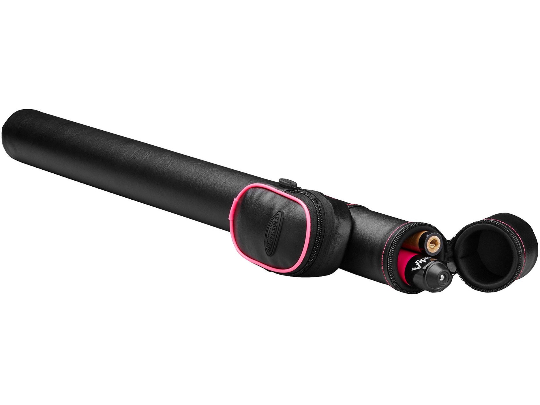 Casemaster Q-Vault Supreme Black with Pink Trim Cue Case - HomeFitPlay