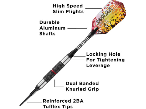 Image of Viper Jaguar 80% Tungsten Soft Tip Darts Silver Barrel 18 Grams - HomeFitPlay