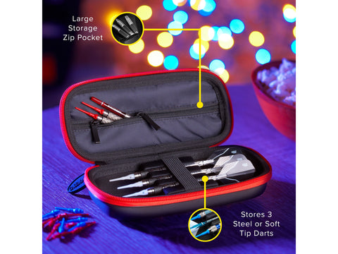 Image of Casemaster Warden Dart Case with Red Zipper - HomeFitPlay