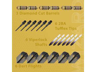 Viper Wizard Purple/Black Soft Tip Darts 18 Grams - HomeFitPlay