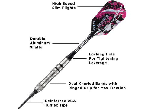 Image of Viper Grim Reaper 80% Tungsten Soft Tip Darts Grooved Barrel 18 Grams - HomeFitPlay